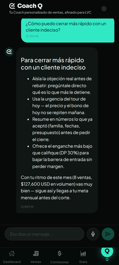 Un coach que conoce tus números